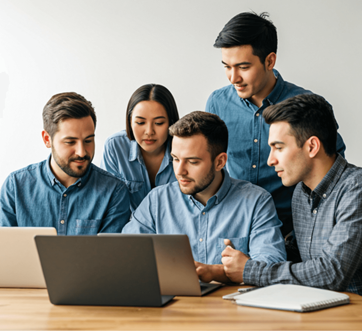 Interns collaborating